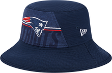 Load image into Gallery viewer, New England Patriots New Era 2023 NFL Training Camp Stretch Bucket Hat - Navy
