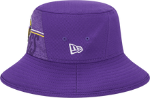 Load image into Gallery viewer, Minnesota Vikings New Era 2023 NFL Training Camp Stretch Bucket Hat - Purple
