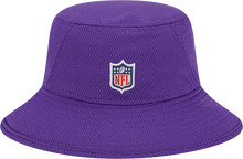 Load image into Gallery viewer, Minnesota Vikings New Era 2023 NFL Training Camp Stretch Bucket Hat - Purple
