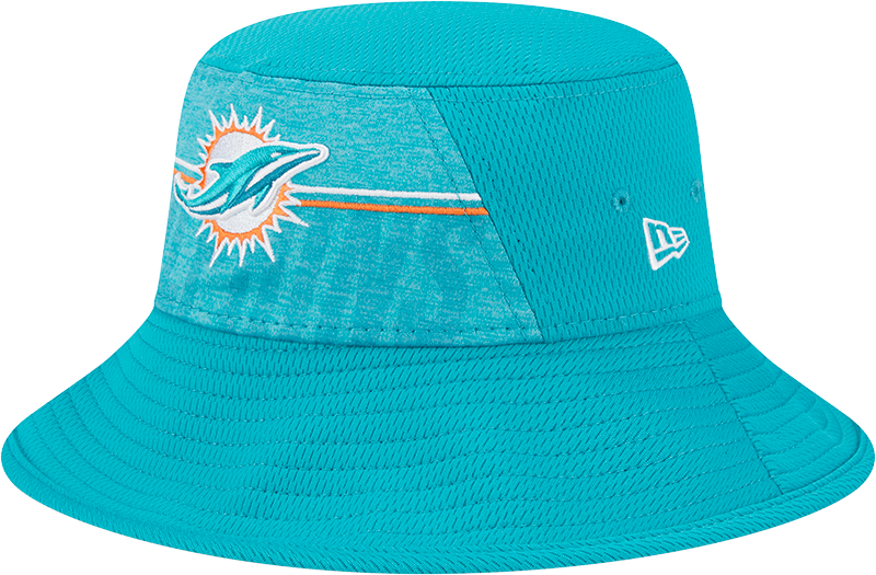 Miami Dolphins New Era 2023 NFL Training Camp Stretch Bucket Hat - Aqua