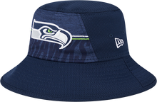 Load image into Gallery viewer, Seattle Seahawks New Era 2023 NFL Training Camp Stretch Bucket Hat - Navy
