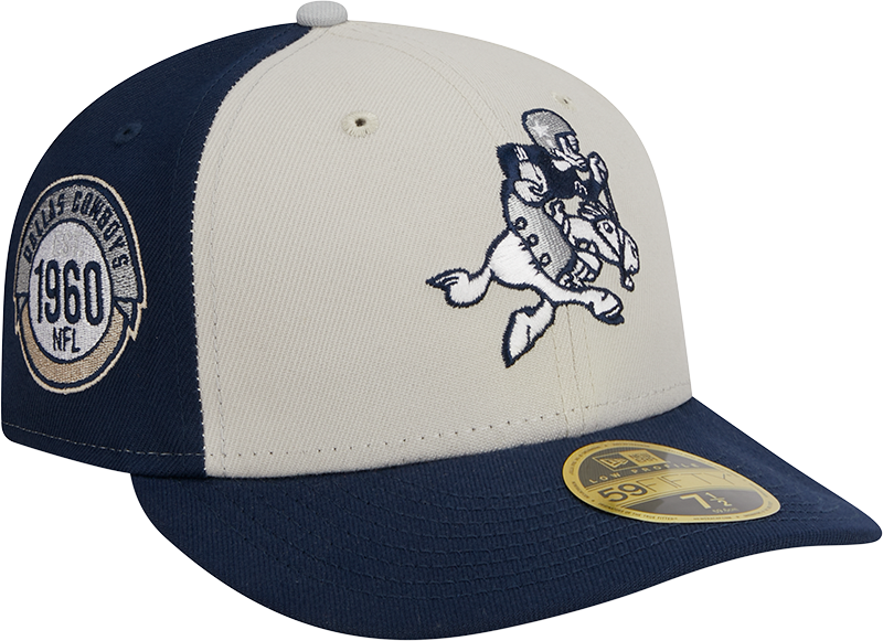 Dallas Cowboys New Era 2023 Sideline Historic Low Profile 59FIFTY Fitted Hat - Cream/Navy
