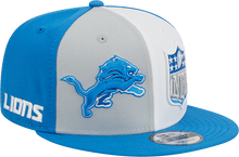 Load image into Gallery viewer, Detroit Lions New Era 2023 Sideline 9FIFTY Snapback Hat - Gray/Blue
