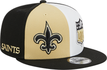 Load image into Gallery viewer, New Orleans Saints New Era 2023 Sideline 9FIFTY Snapback Hat - Gold/Black
