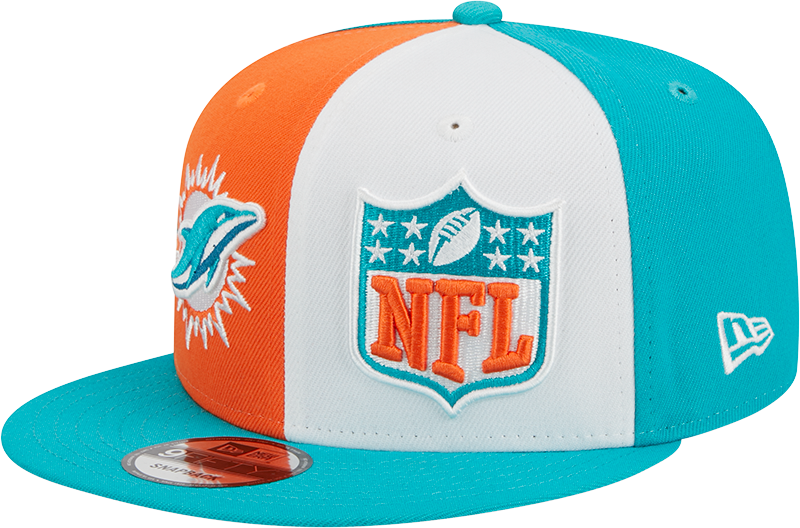 Miami Dolphins New Era 2023 Sideline 9FIFTY Snapback Hat - Orange/Aqua