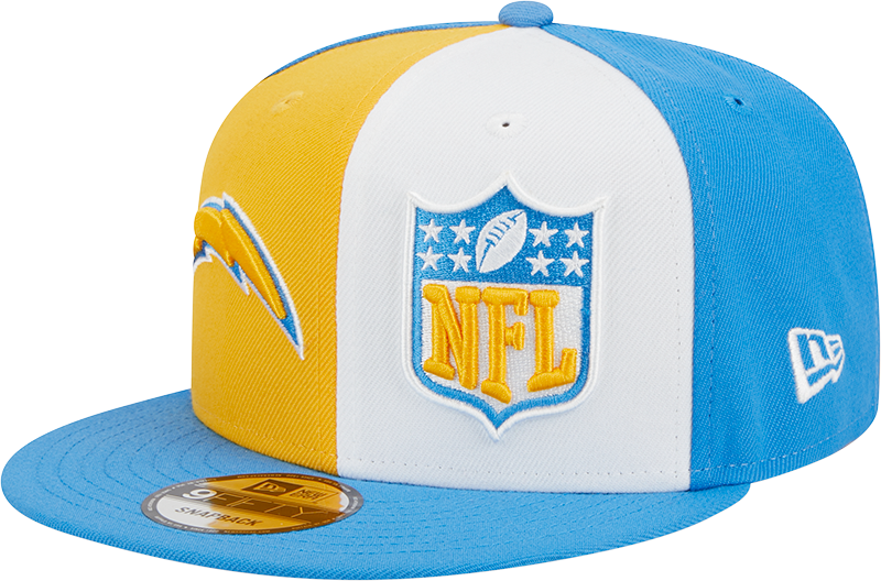 Los Angeles Chargers New Era 2023 Sideline 9FIFTY Snapback Hat - Gold/Powder Blue