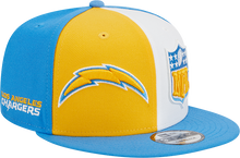 Load image into Gallery viewer, Los Angeles Chargers New Era 2023 Sideline 9FIFTY Snapback Hat - Gold/Powder Blue

