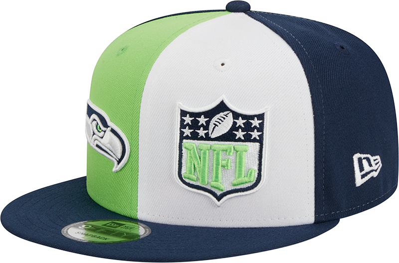 Seattle Seahawks New Era 2023 Sideline 9FIFTY Snapback Hat - Neon Green/College Navy