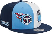 Load image into Gallery viewer, Tennessee Titans New Era 2023 Sideline 9FIFTY Snapback Hat - Light Blue/Navy

