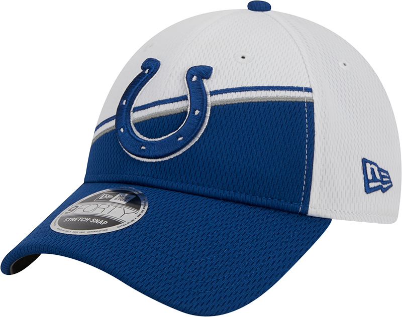 Indianapolis Colts New Era 2023 Sideline 9FORTY Adjustable Hat - White/Royal
