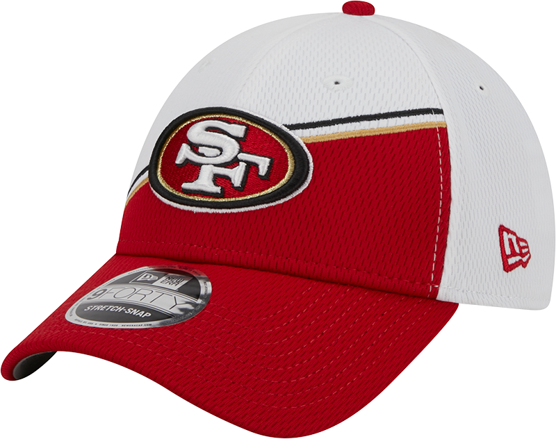 San Francisco 49ers New Era 2023 Sideline 9FORTY Adjustable Hat - White/Scarlet