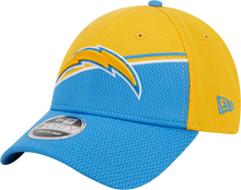 Load image into Gallery viewer, Los Angeles Chargers New Era 2023 Sideline 9FORTY Adjustable Hat - Gold/Powder Blue
