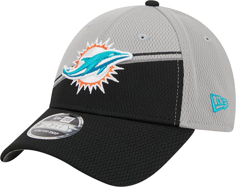 Miami Dolphins New Era 2023 Sideline 9FORTY Adjustable Hat - Gray/Black