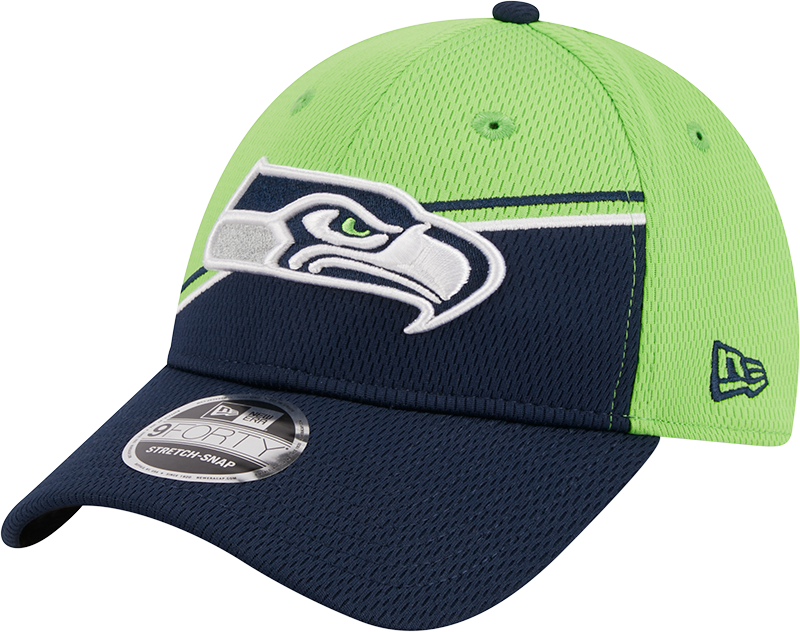 Seattle Seahawks New Era 2023 Sideline 9FORTY Adjustable Hat - Neon Green/College Navy