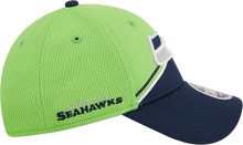 Load image into Gallery viewer, Seattle Seahawks New Era 2023 Sideline 9FORTY Adjustable Hat - Neon Green/College Navy
