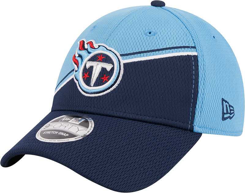 Tennessee Titans New Era 2023 Sideline 9FORTY Adjustable Hat - Light Blue/Navy