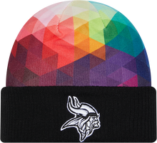 Load image into Gallery viewer, Minnesota Vikings New Era 2023 NFL Crucial Catch Cuffed Knit Hat - Black
