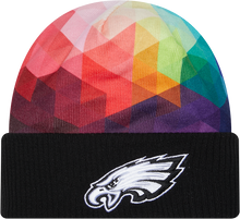 Load image into Gallery viewer, Philadelphia Eagles New Era 2023 NFL Crucial Catch Cuffed Knit Hat - Black
