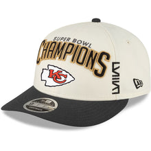 Load image into Gallery viewer, Kansas City Chiefs New Era Super Bowl LVIII Champions Locker Room Low Profile 9FIFTY Snapback Hat - Cream/Black
