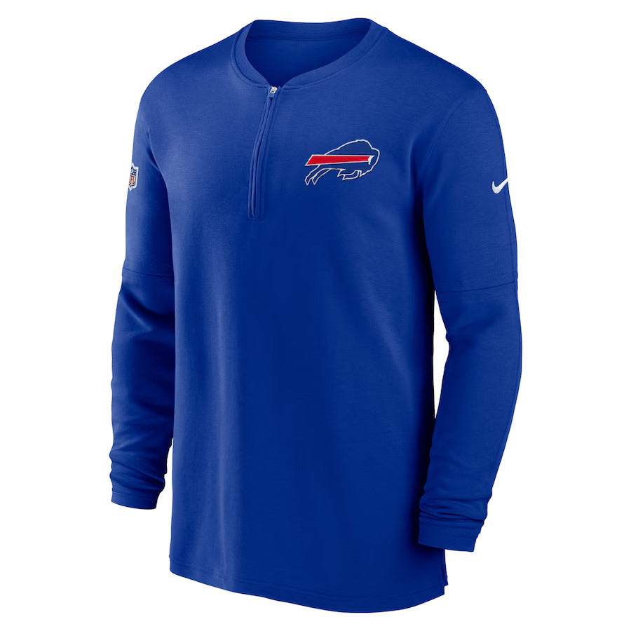 Buffalo Bills Nike 2023 Sideline Performance Long Sleeve Quarter-Zip Top - Royal