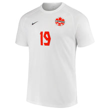 Load image into Gallery viewer, Men&#39;s Nike Alphonso Davies White Canada Soccer 2021/22 Away - Replica Player Jersey
