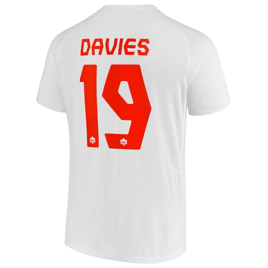 Men's Nike Alphonso Davies White Canada Soccer 2021/22 Away - Replica Player Jersey