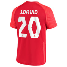 Load image into Gallery viewer, Men&#39;s Nike Jonathan David Red Canada Soccer 2021/22 Home - Replica Player Jersey
