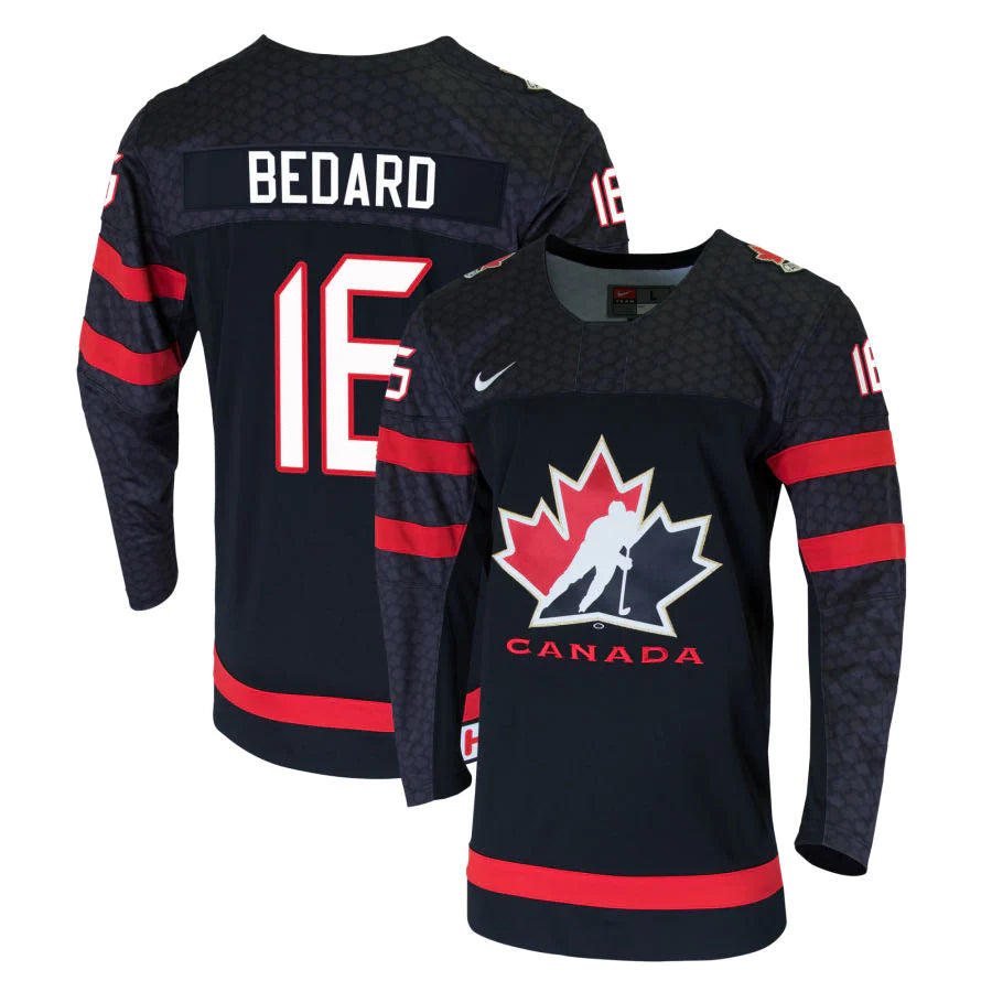 Men's Connor Bedard Hockey Canada Nike Black Replica Jersey