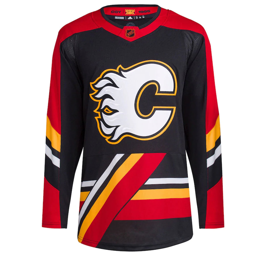 Men's Calgary Flames Adidas Black - Reverse Retro 2.0 Authentic Blank Jersey