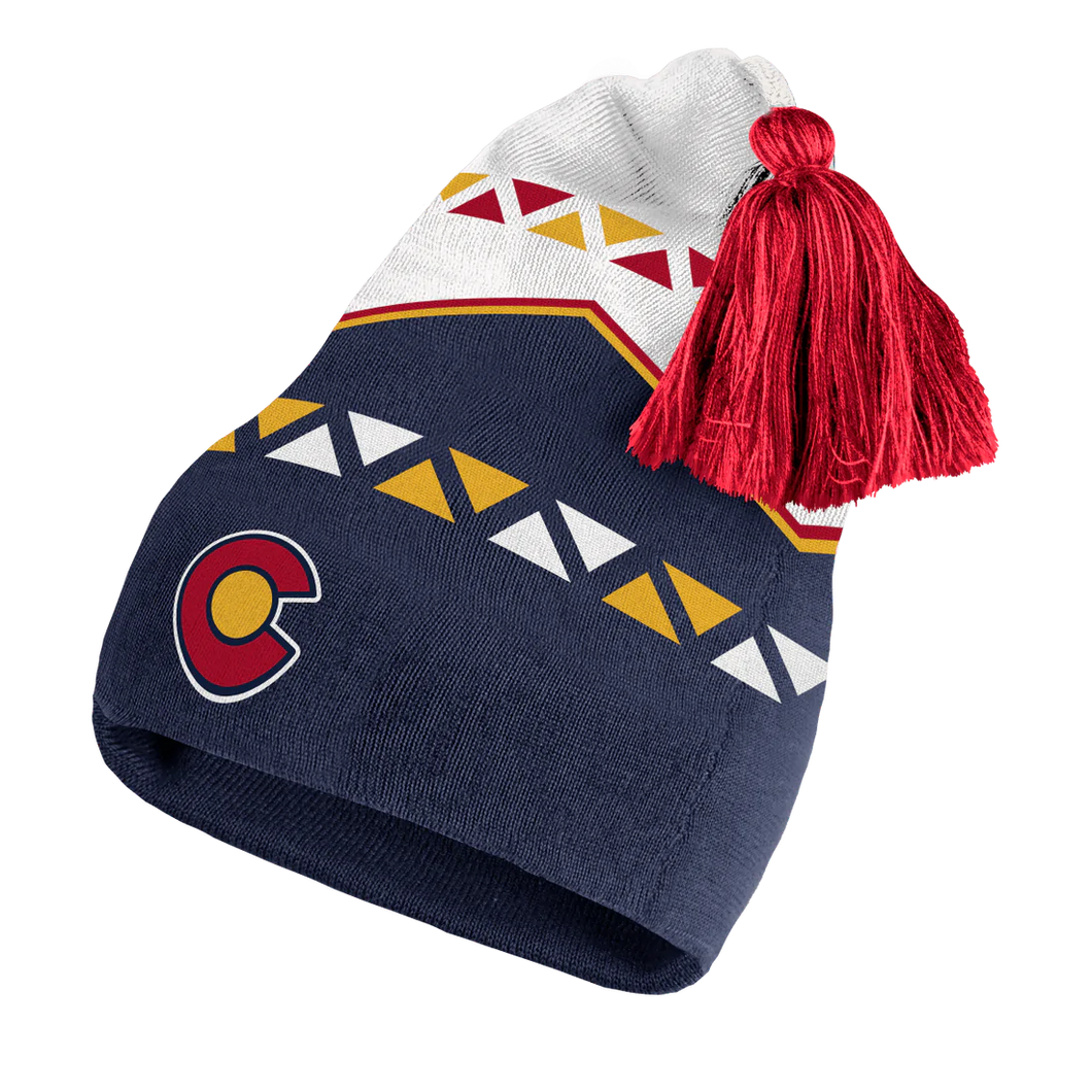 Colorado Avalanche adidas Reverse Retro 2.0 Pom Cuffed Knit Hat - White