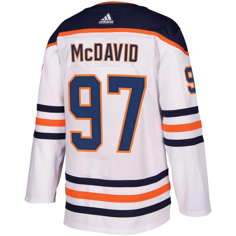 Men's Edmonton Oilers Connor McDavid Adidas White Away Authentic Jersey