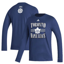 Load image into Gallery viewer, Men&#39;s Toronto Maple Leafs adidas Blue Reverse Retro 2.0 - Official Badge Long Sleeve T-Shirt
