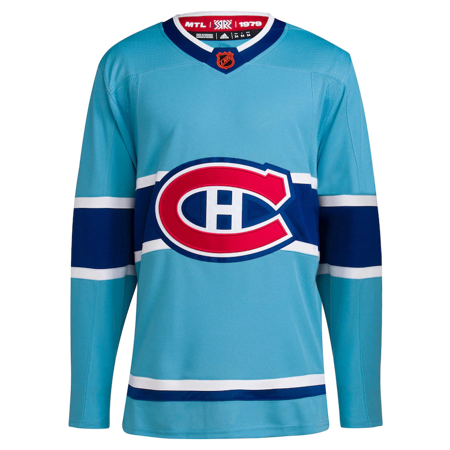 Men's Montreal Canadiens Adidas Light Blue - Reverse Retro 2.0 Authentic Blank Jersey