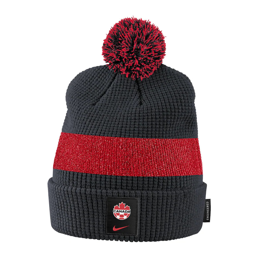 Mens Nike Black Canada Soccer Cuffed Knit Hat with Pom