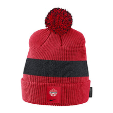 Load image into Gallery viewer, Mens Nike Red Canada Soccer Cuffed Knit Hat with Pom
