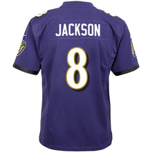 Load image into Gallery viewer, Lamar Jackson Baltimore Ravens Nike Child Game Jersey - Purple

