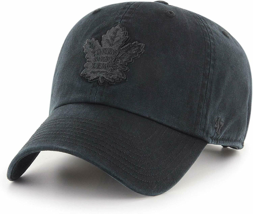 Toronto Maple Leafs '47 Brand Black on Black Clean Up Cap